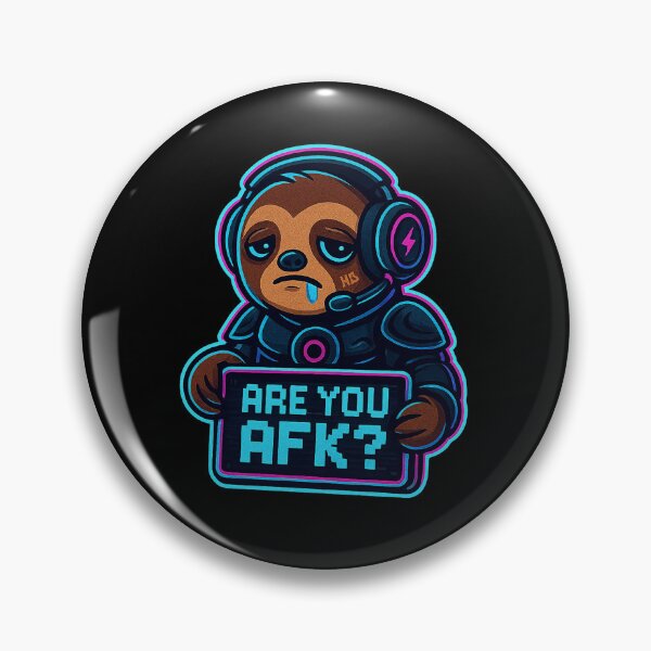 Artikelvorschau, Neon Sloth Gamer – Bist du AFK? – Lustiges Gaming-Meme entworfen und verkauft von Derpy Lab .