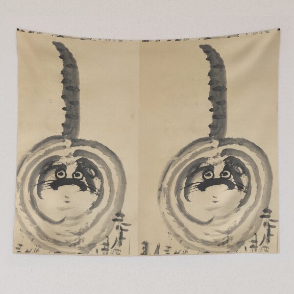 Item preview, Striped Cat Tiger AsianIllustration – 2:3 card format designed and sold by EmeraldeaArt.