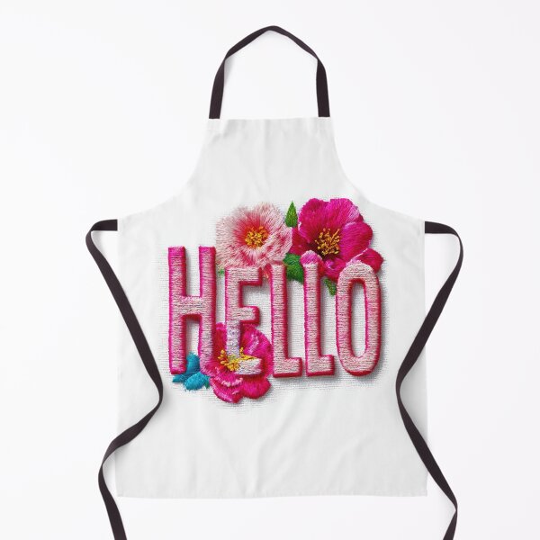 Item preview, Hello, embroidered effect floral inscription designed and sold by silent-violin.