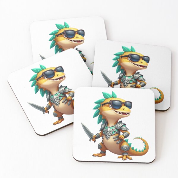Item preview, Yellow Crocodile Warrior Illustration designed and sold by Simple Nature Studio.