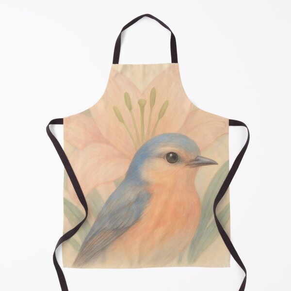 Item preview, Dreamy Bird Portrait with Lily – Pastel Digital Painting Logo designed and sold by NovaCanvas Studio.