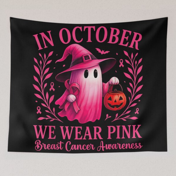 Item preview, Breast Cancer Women Halloween in October We Wear Pink T-Shirt designed and sold by BancaJone.