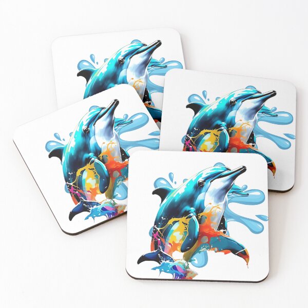 Item preview, Color Splash Dolphin Artwork designed and sold by ArtsAmaze.