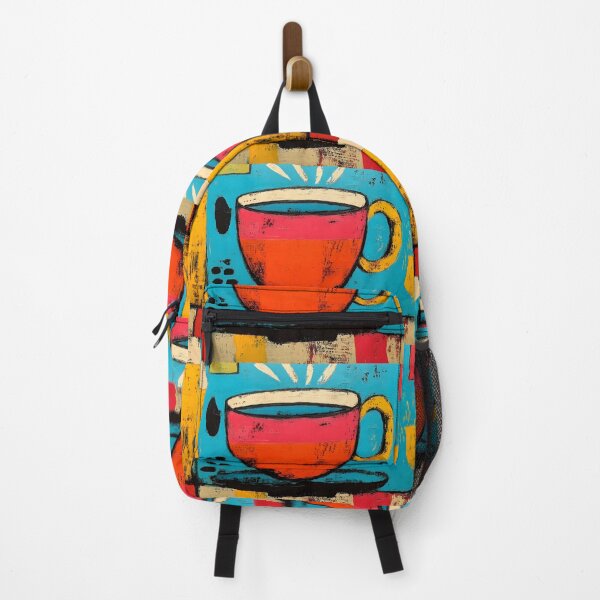 Item preview, Sip the Vivid Morning - A Vibrant Abstract Celebration of Coffee Color and Playful Geometry designed and sold by OlfactoART Studio.