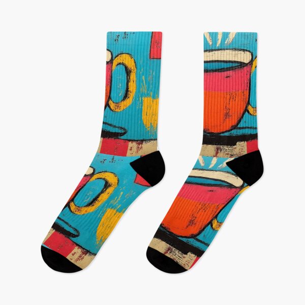 Item preview, Sip the Vivid Morning - A Vibrant Abstract Celebration of Coffee Color and Playful Geometry designed and sold by OlfactoART Studio.