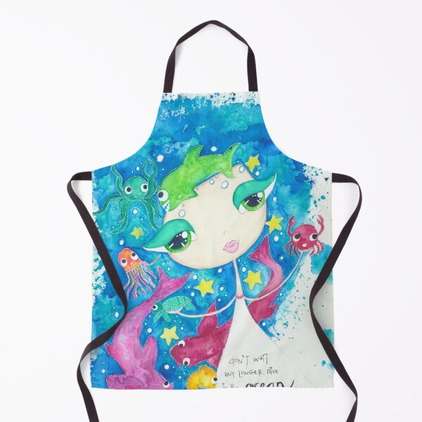 Item preview, Sealife Dreamy Girl, beautiful watercolor illustration designed and sold by Revlie1.