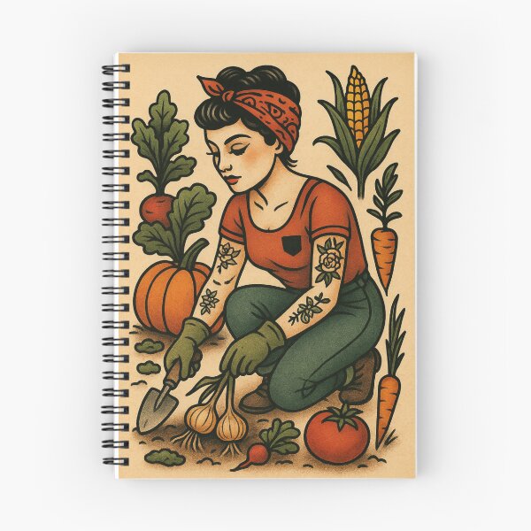 Item preview, Póster retro de artista del tatuaje de jardinero con vibraciones de verano, jardín vintage designed and sold by Wild Blood Designs.