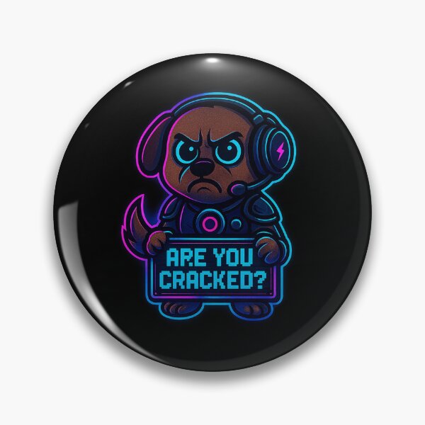 Item preview, Neon Dog Gamer - Are You Cracked? - Funny Gaming Meme designed and sold by Derpy Lab .