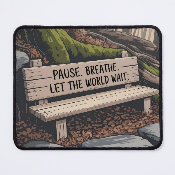 Item preview, Pause and Breathe – A Hand-Painted Self‑Care Quote in a Serene Forest designed and sold by MoMidoStore.