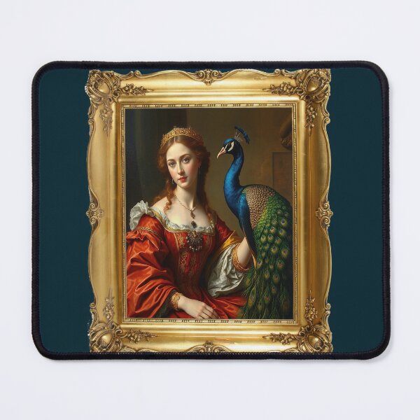 Item preview, Princess and Peacock in Gold Gilt Frame designed and sold by Tau Tia L Douglass.