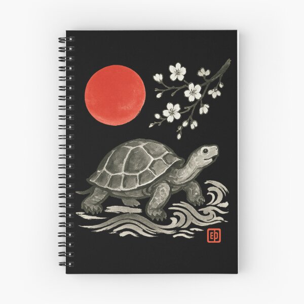 Item preview, Japanese Turtle Ink Painting – Sumi-e Red Sun Minimalist Design designed and sold by EuropeanPrints.
