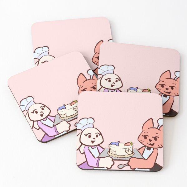 Item preview, Cute Cat and Bunny Baking a Cake designed and sold by Whimsilous.