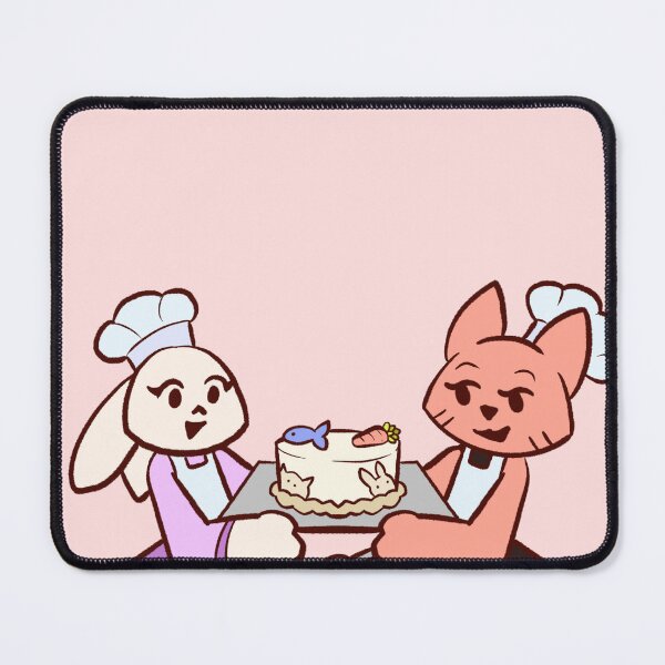Item preview, Cute Cat and Bunny Baking a Cake designed and sold by Whimsilous.