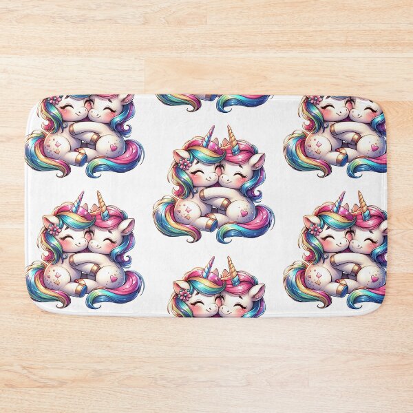 Item preview,  Rainbow Unicorn Couple – Cute Kawaii Love Illustration designed and sold by mybunnyparadise.