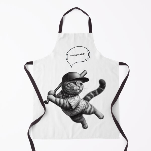 Item preview, Baseball Cat Purrfect Swing – Funny Sports Kitty Illustration designed and sold by Wild Whiskers Studio.