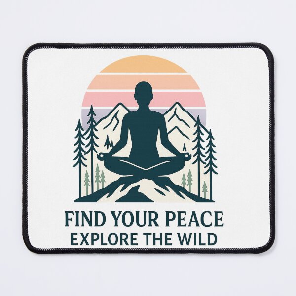 Item preview, Find Your Peace Explore the Wild – Minimalist Meditation Mountain Sunset Design designed and sold by FOFANOS28.