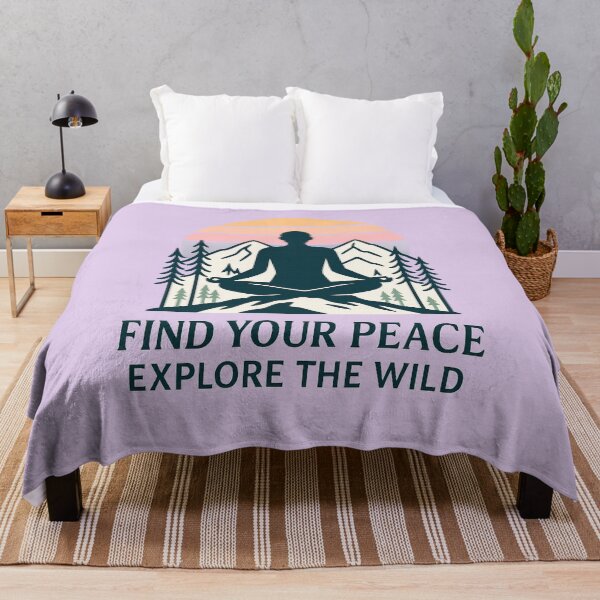Item preview, Find Your Peace Explore the Wild – Minimalist Meditation Mountain Sunset Design designed and sold by FOFANOS28.