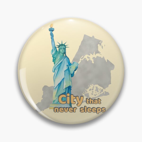 Item preview, New York City Map with Statue of Liberty designed and sold by MoxisWatercolor.