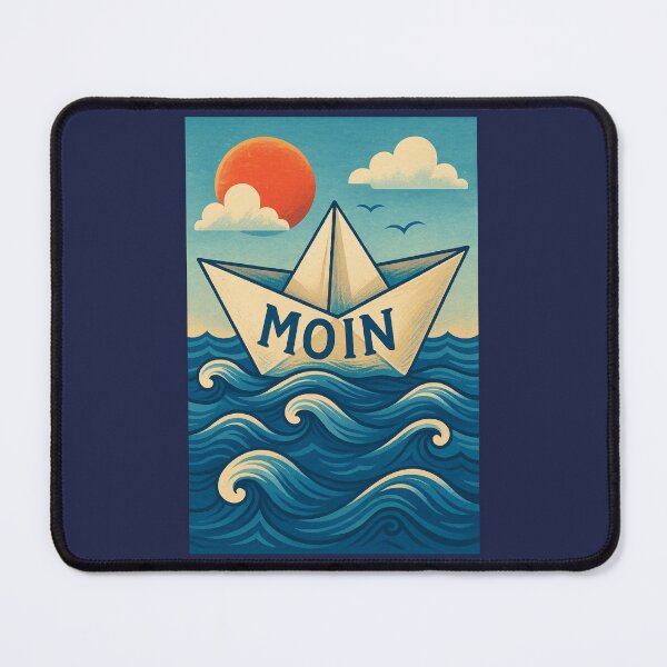 Item preview, “MOIN – Paper boat illustration in maritime retro style” designed and sold by Fies-und-Fein.