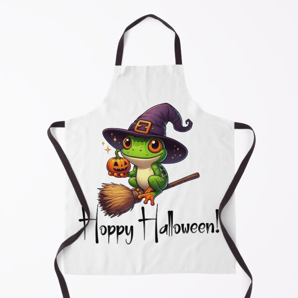Item preview, Cute Witch Frog on Broomstick – Halloween Pumpkin Illustration designed and sold by Wild Whiskers Studio.