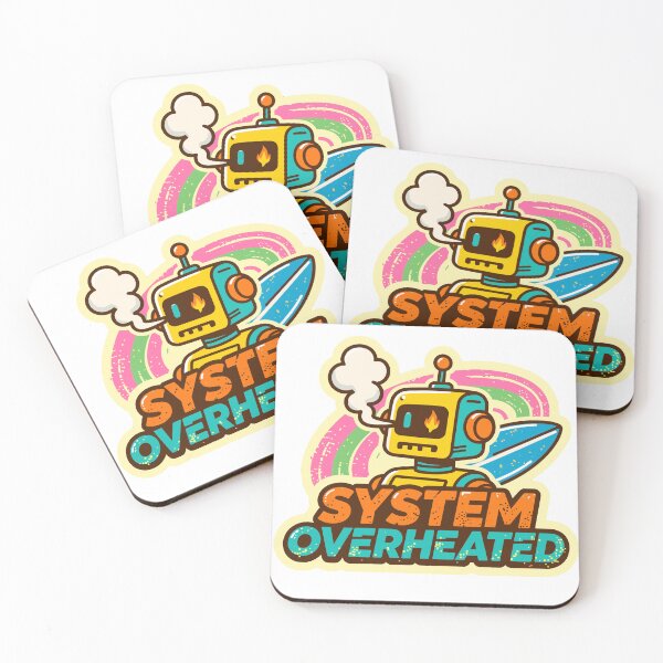 Item preview, System Overheated Retro Robot Sticker Design designed and sold by pixelprodigy04.