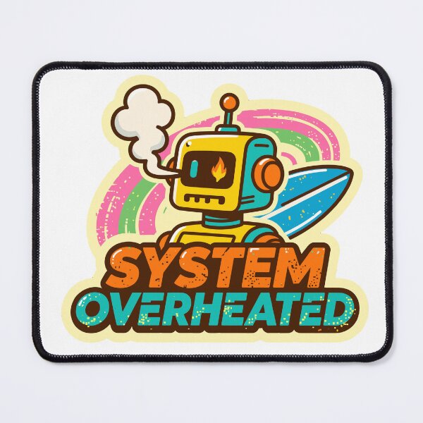 Item preview, System Overheated Retro Robot Sticker Design designed and sold by pixelprodigy04.