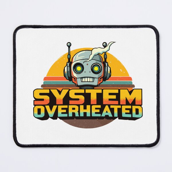 Item preview, System Overheated Retro Robot Logo Design designed and sold by pixelprodigy04.