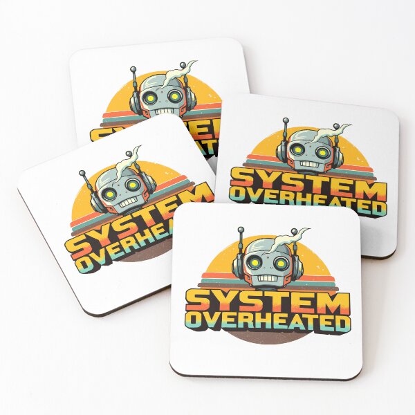 Item preview, System Overheated Retro Robot Logo Design designed and sold by pixelprodigy04.