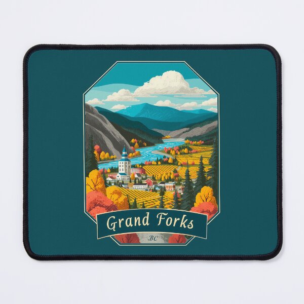 Item preview, Grand Forks BC Countryside Travel, British Columbia Autumn Valley Art, Grand Forks Canada Badge designed and sold by meganohm.