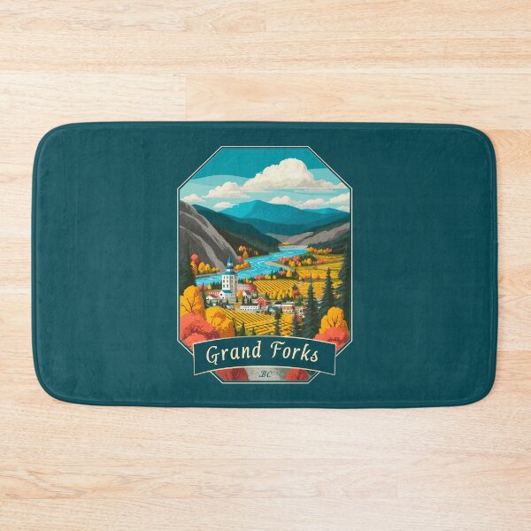 Item preview, Grand Forks BC Countryside Travel, British Columbia Autumn Valley Art, Grand Forks Canada Badge designed and sold by meganohm.