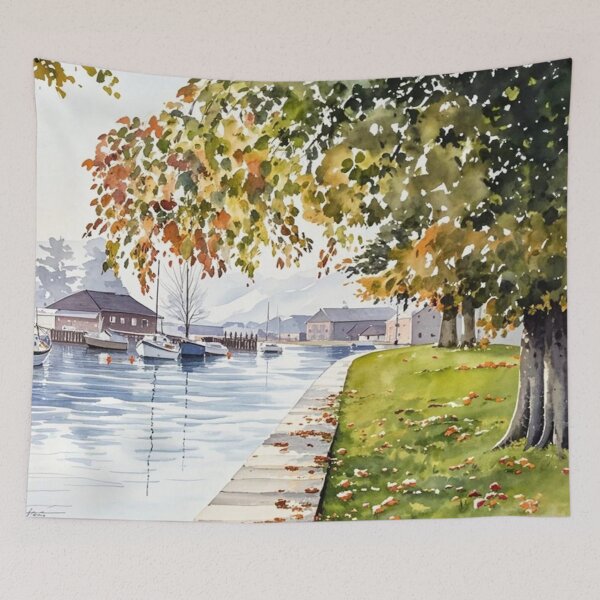 Item preview, Across the Dart from Vire Island(Watercolour + AI) designed and sold by artsmeow.