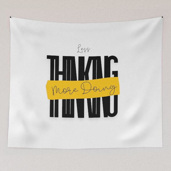 Item preview, Less Thinking More Doing – Motivational Quote T-Shirt designed and sold by THE UNIQUE BWSHOP.