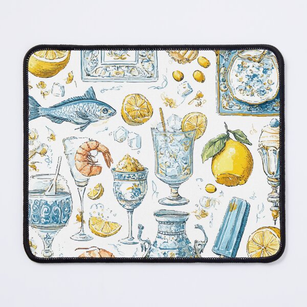 Item preview, Porcelain Ornaments & Seafood Illustration – Mediterranean Flash Sheet designed and sold by Moss and Moon Studio.