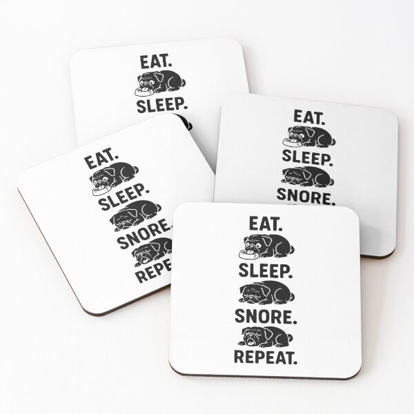 Item preview, Eat. Sleep. Snore. Repeat. Black Pug designed and sold by Dago345.