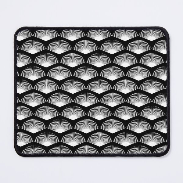 Item preview, Art Deco White Fans Black Background designed and sold by ValeriesGallery.
