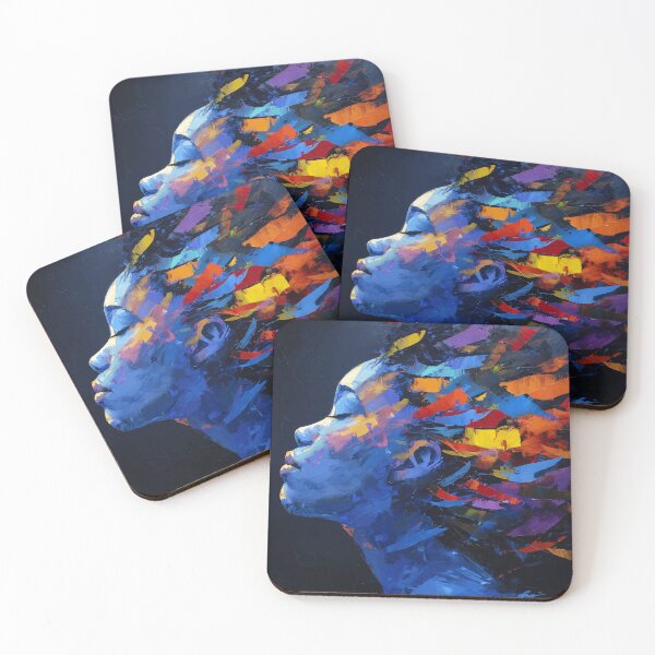 Item preview, Abstract Colorful Portrait – Modern Expressionist Female Profile designed and sold by Moss and Moon Studio.