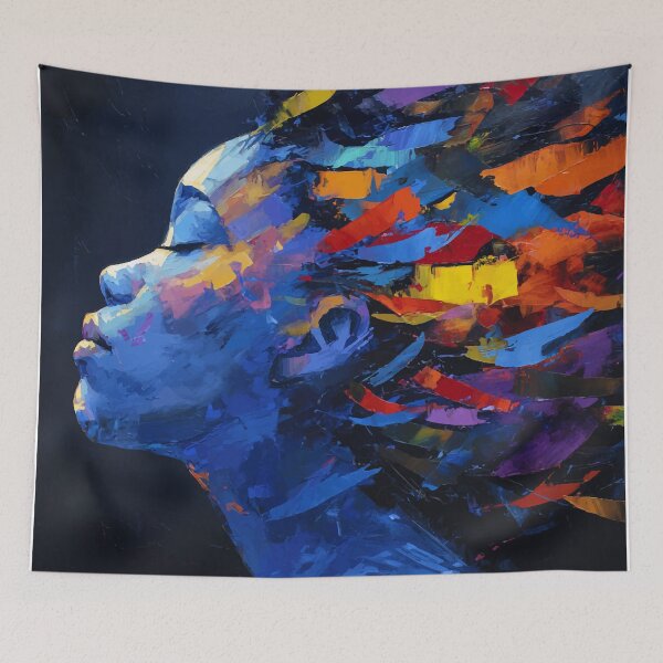Item preview, Abstract Colorful Portrait – Modern Expressionist Female Profile designed and sold by Moss and Moon Studio.