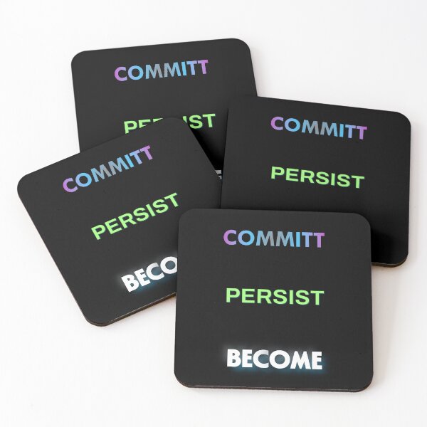 Item preview, Commit Persist Become – Bold Motivational Quote Design designed and sold by CasaMartina.