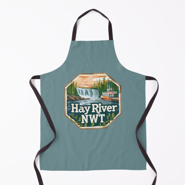 Item preview, Hay River Northwest Territories Waterfall, NWT Travel Badge, Hay River Canada Landscape Art designed and sold by meganohm.