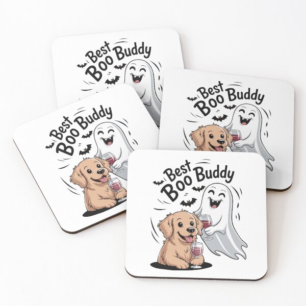 Item preview, Dog and ghost drinking wine. designed and sold by KojourinArt.