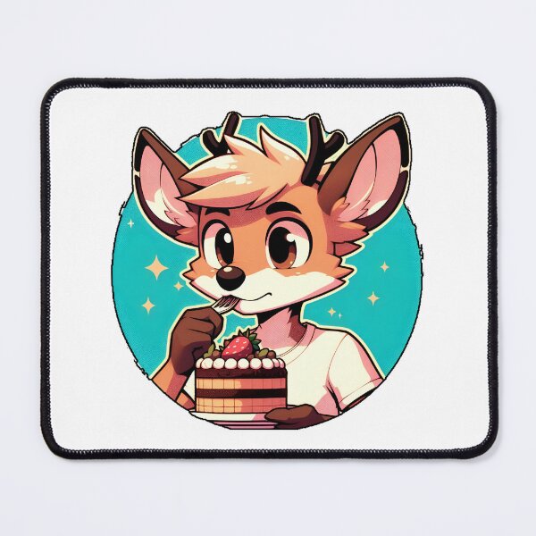 Item preview, Pastel Deer with Cake – Cute Furry Illustration designed and sold by CaliLuminos.