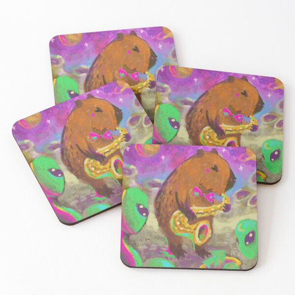 Item preview, Capybara playing saxophone on the moon in exchange for tips designed and sold by guilhernunes.