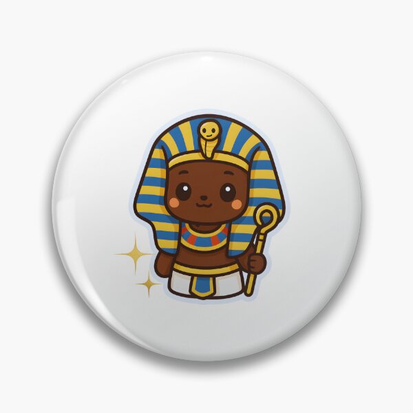 Item preview, Kawaii Black African Pharaoh Sticker – Cute Ancient Egyptian Royalty Art designed and sold by OsasChild.