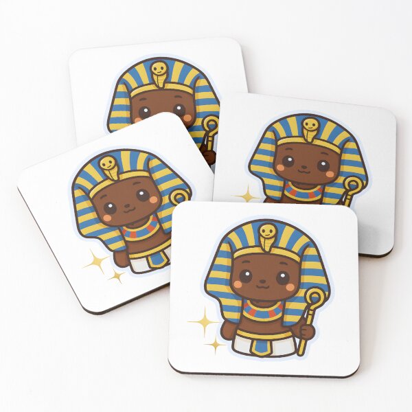 Item preview, Kawaii Black African Pharaoh Sticker – Cute Ancient Egyptian Royalty Art designed and sold by OsasChild.