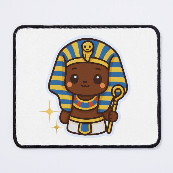 Item preview, Kawaii Black African Pharaoh Sticker – Cute Ancient Egyptian Royalty Art designed and sold by OsasChild.