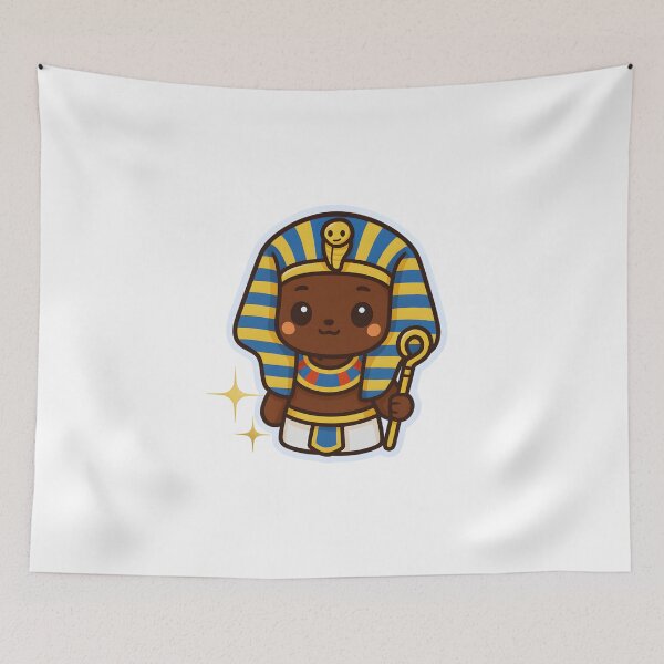 Item preview, Kawaii Black African Pharaoh Sticker – Cute Ancient Egyptian Royalty Art designed and sold by OsasChild.