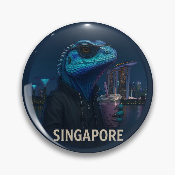 Item preview, Lizard with bubble tea in Singapore designed and sold by VisionsOfCities.
