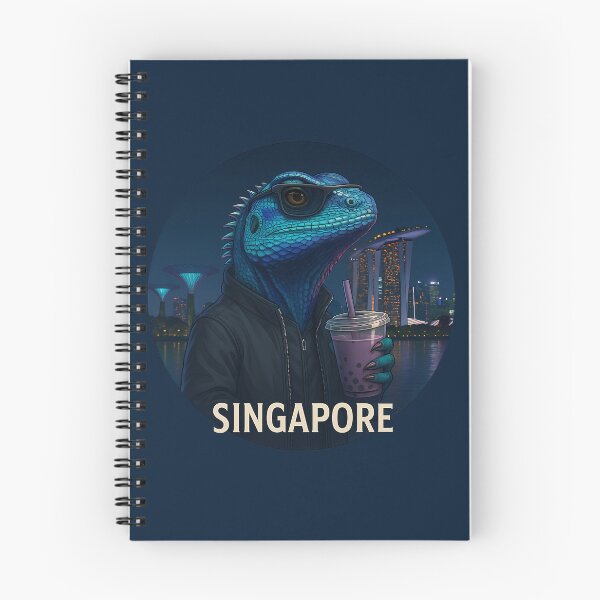 Item preview, Lizard with bubble tea in Singapore designed and sold by VisionsOfCities.
