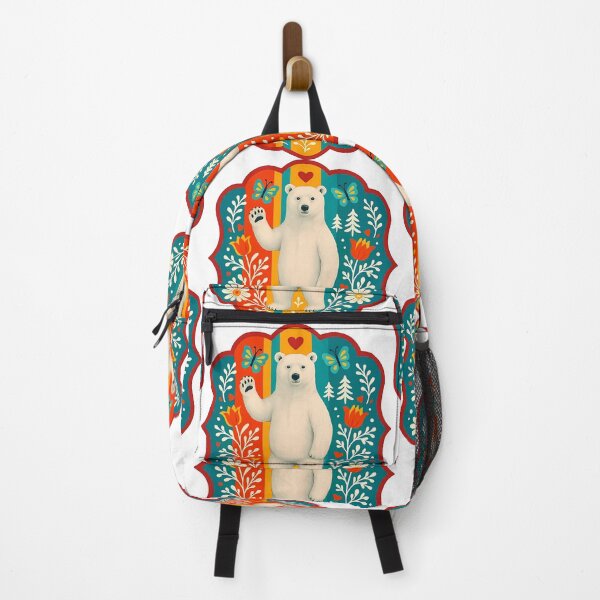 Item preview, Vulnerable Polar Bear - Folk Art Forest Animal - Scandinavian Folk Art by heidiannemorris © designed and sold by FOLK ART FUSION.
