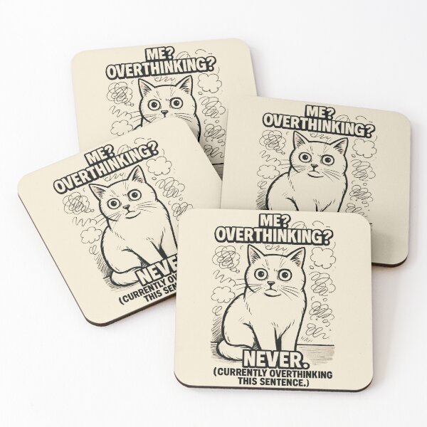 Item preview, Overthinking Cat Meme designed and sold by catastrocat.